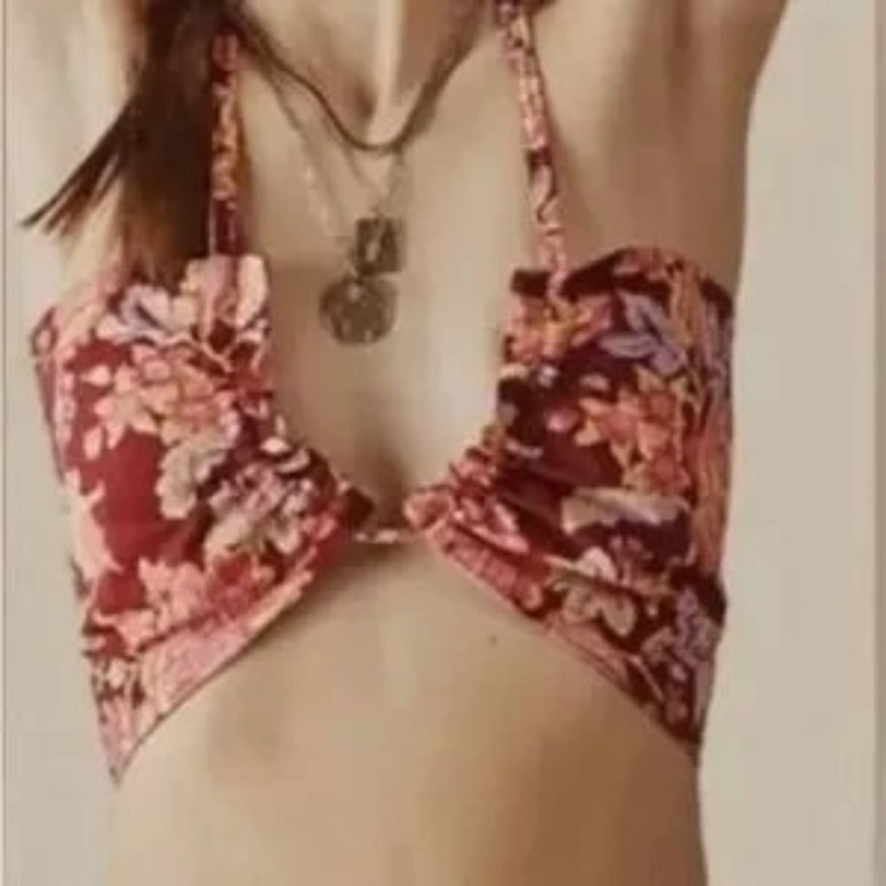 FREE PEOPLE Summer Of Love TOP Bandeau CONVERTIBLE TOP WINE PURPLE S